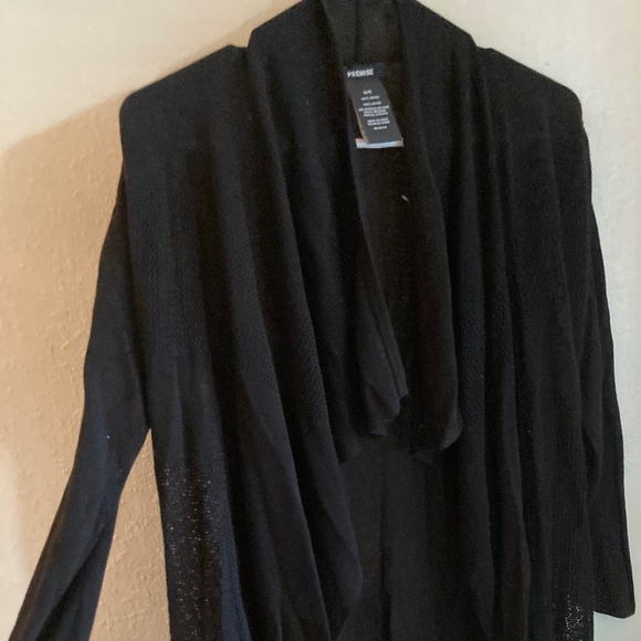 Black Flowy Open Cardigan - Picture 1 of 3